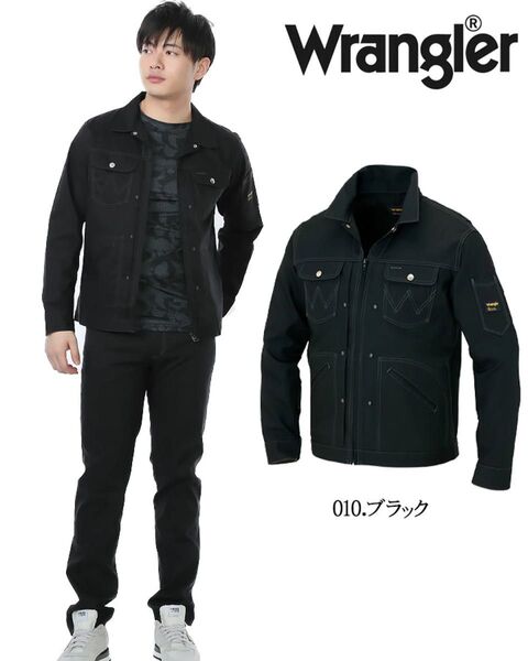 Wrangler ジップアップワークジャケット ブラック:L