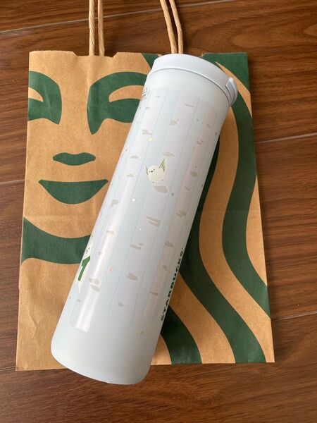 スターバックス ステンレスボトル オコジョ&シマエナガブルー473ml