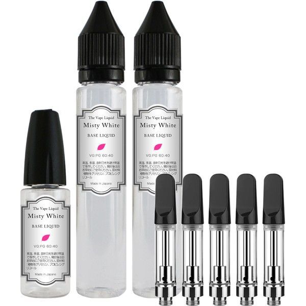 アトマイザー 510規格 5本 & リキッド 60:40 85ml VAPE MistyWhite