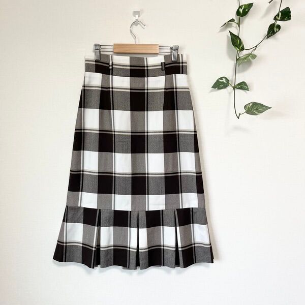【美品】【プロポーションボディドレッシング】チェック柄ロングスカート マーメイド