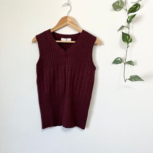 【美品】【SENSE OF PLACE】センスオブプレイス Vネックニットベスト