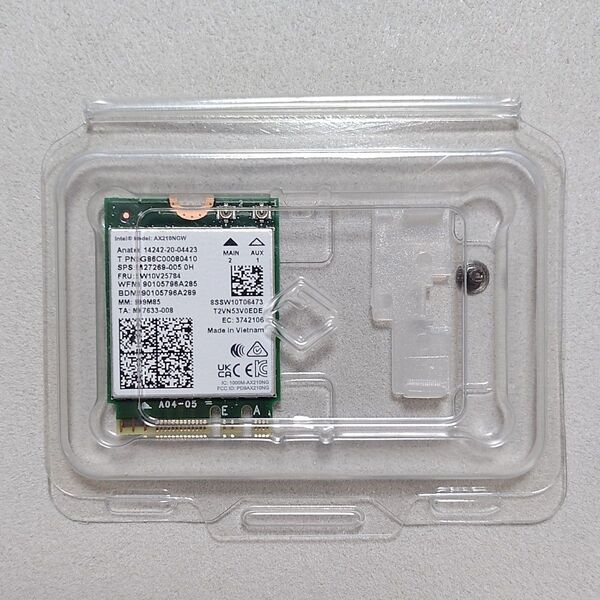 新品未使用☆Intel AX210NGW Wi-Fi 6E Bluetooth 5.3 M.2 無線LANカード 802.11ax