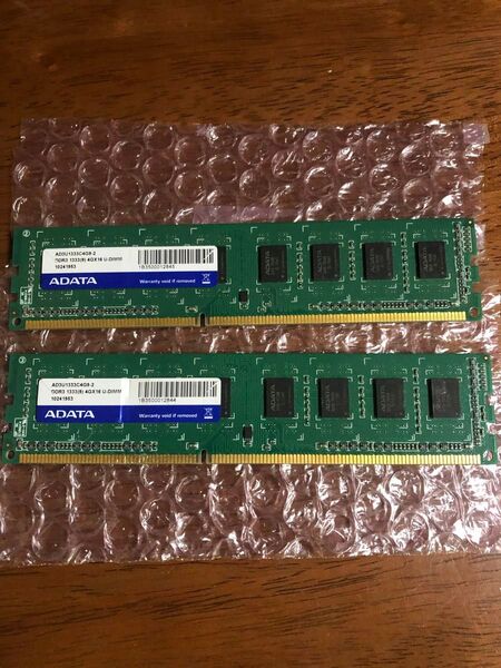 送料無料 ADATA PC3-10600 DDR3-1333 8GB (4GB×2枚) ADATA デスクトップ用