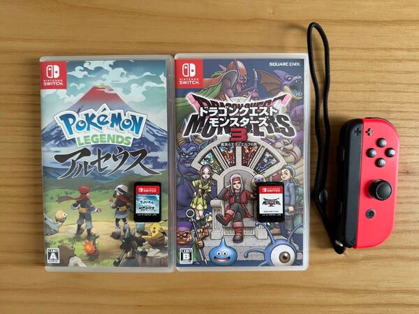 まとめ売り Switch ソフト2本セット ドラゴンクエストモンスターズ3 ポケモン アルセウス Joy-Con右