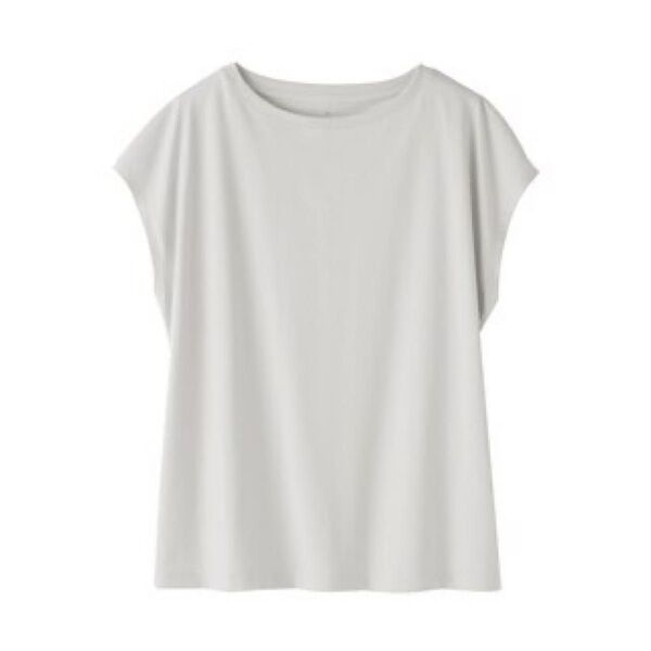 無印良品天竺編みフレンチスリーブ Tシャツ ライトグレー M 半袖Tシャツ MUJI