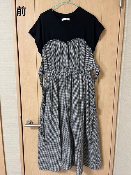 w closet ギンガムチェックロングワンピース フリーサイズ