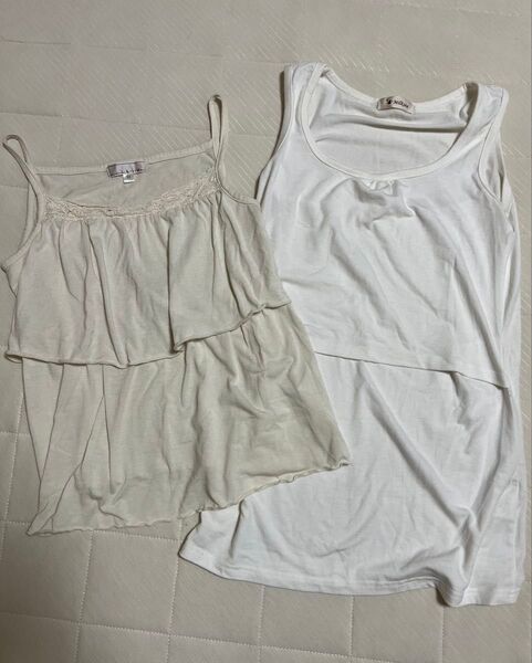 授乳キャミソール、タンクトップの2枚セット Mサイズ