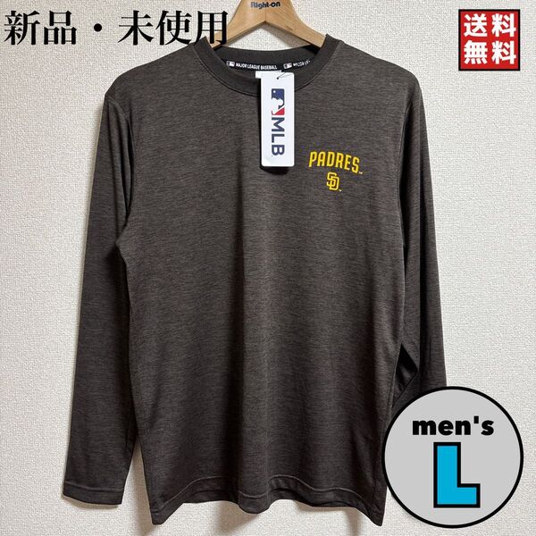 新品 MLB パドレス Padres ロンT 長袖 メッシュ Lサイズ