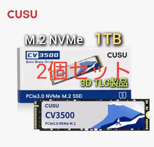 SSD 512GB CUSU CV3500 M.2 NVMe PCIe3.0 x4 高信頼高耐久TLCバージョン 2個セット