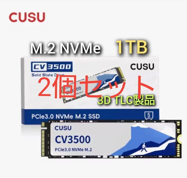 SSD 1TB CUSU CV3500 M.2 NVMe PCIe3.0 x4 高信頼高耐久TLCバージョン 2個セット