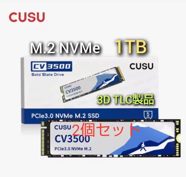 SSD 1TB CUSU CV3500 M.2 NVMe PCIe3.0 x4 高信頼高耐久TLCバージョン 2個セット