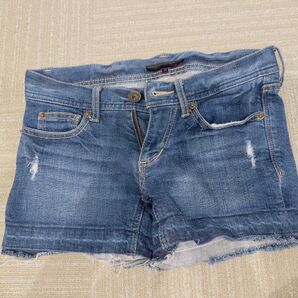 & by P&Dデニムショートパンツ カットオフ ダメージ加工 サイズ32