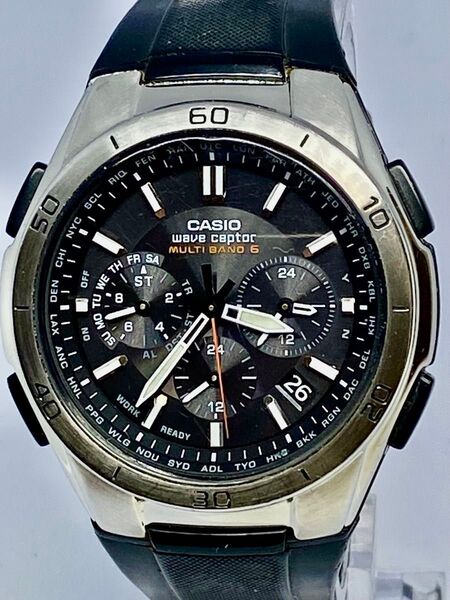稼働 CASIO カシオ MULTI BAND 6 電波ソーラー 腕時計 WVQ-M410 ウェーブセプター USED