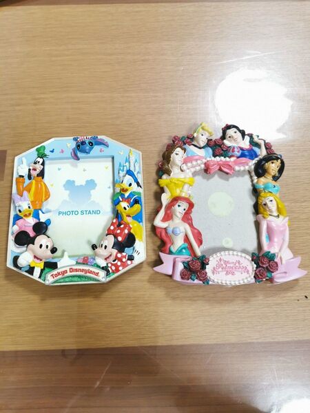 ディズニー 写真立て フォトフレーム 2個セット まとめ売り ディズニープリンセス ディズニーランド