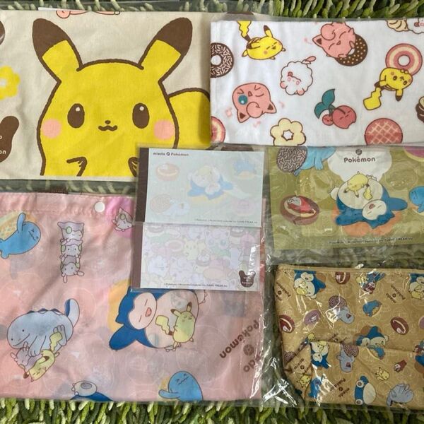 ミスド ポケモン トートバッグ エコバッグ ポーチ メモ帳2 ハンドタオル ジッパーバッグ 新品未使用未開封