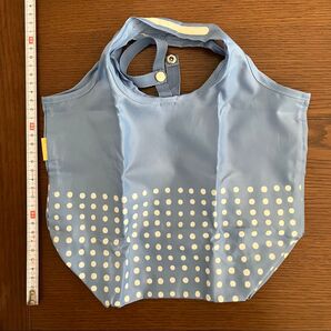 濱文様 水玉模様 エコバッグ 水色 折りたたみエコバック