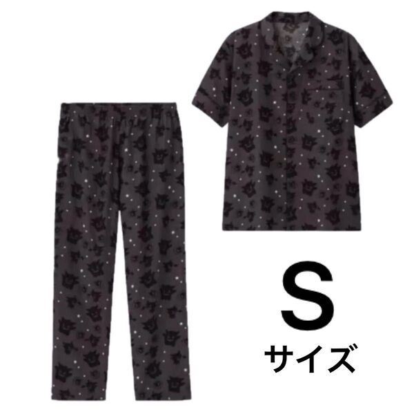 GU ポケモンコラボ ゲンガー ゴーストパジャマ ルームウェア セットアップ 半袖 S メンズ キッズ レディース 綿100%