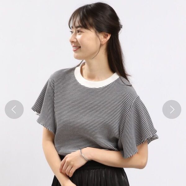 グローバルワーク スマイルシードストア ワッフル袖フレアTシャツ トップス