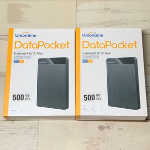 【新品未開封】UnionSine 外付けHDD 500GB 【ブラック】2個