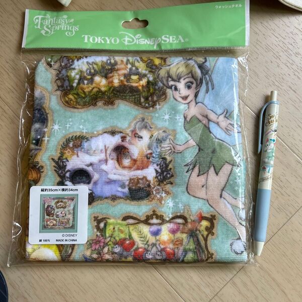 ディズニーシー ファンタジースプリングス ミニタオル ボールペン付き