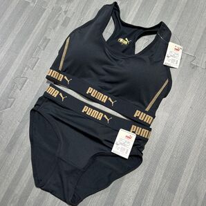 新品 PUMA ブラショーツset Sサイズ ブラック 吸水速乾素材 スポーツブラ ハーフトップ