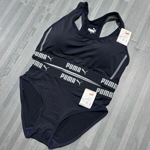 新品 PUMA ブラショーツset Mサイズ 濃紺 吸水速乾素材 スポーツブラ ハーフトップ