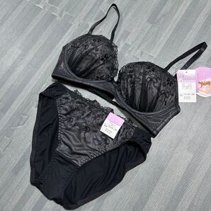 新品 ブラショーツset ノンワイヤー Mサイズ ブラック ショーツセット 上下セット