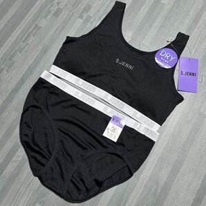 新品 S.JENNI ブラショーツset 165 ブラック 吸水速乾素材 スポーツブラ ハーフトップ