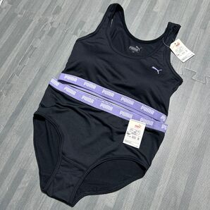 新品 PUMA ブラショーツset 160 ブラック ラベンダー 吸水速乾素材 ハーフトップ スポーツブラ