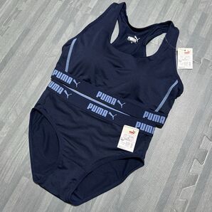 新品 PUMA ブラショーツset Mサイズ ネイビー 吸水速乾素材 スポーツブラ ハーフトップ