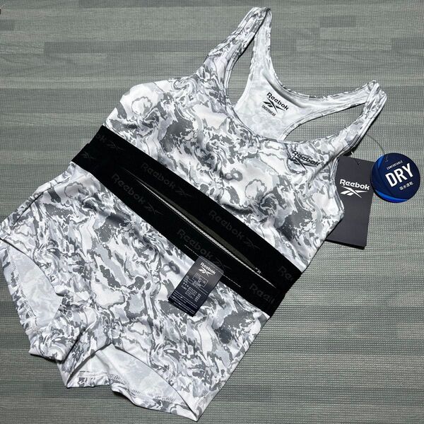 新品 Reebok ブラショーツset Mサイズ 吸水速乾素材 スポーツブラ ハーフトップ