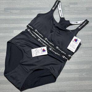 新品 Champion ブラショーツset 150 ブラック 吸水速乾素材 スポーツブラ ハーフトップ