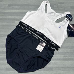 新品 EASTBOY ブラショーツset 160 ホワイト ネイビー 吸水速乾素材 スポーツブラ ハーフトップ