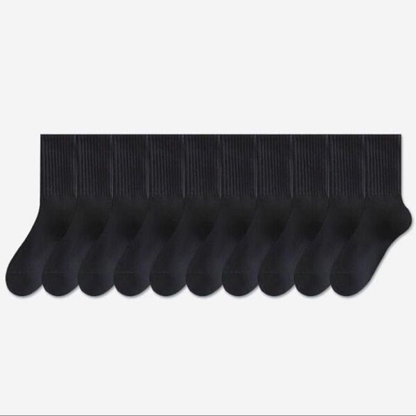 靴下 メンズ レディース ビジネスソックス 5足セット 黒 24-28cm