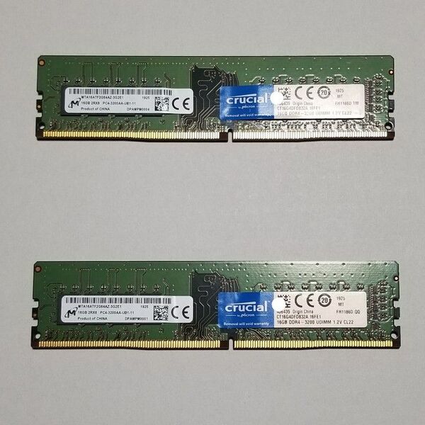 Crucial デスクトップ用メモリ 16GBx2枚セット 計32GB