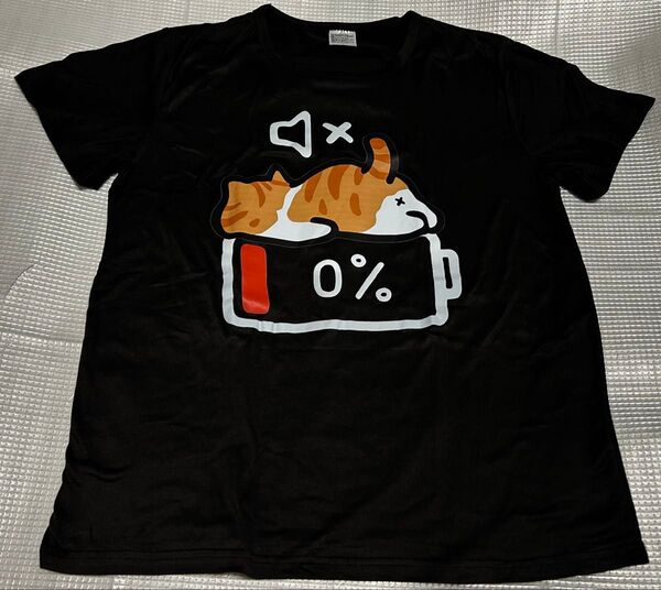 電池切れ猫 Tシャツ Lサイズ