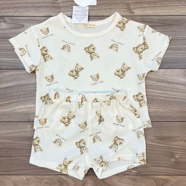 新品 くま 子供服 セットアップ 上下セット 半袖 Tシャツ しまむら パジャマ 90 女の子 男の子