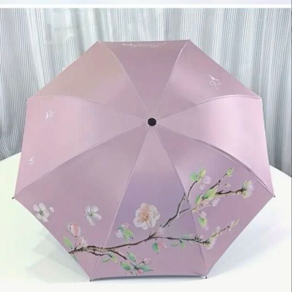 折りたたみ傘 日傘 晴雨兼用折りたたみ傘 UVカット/ピンク/花柄/未使用品