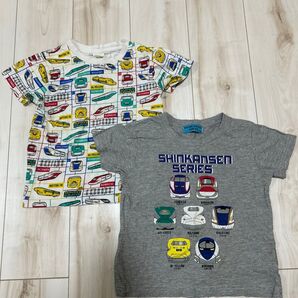 新幹線柄 Tシャツ 2枚セット 120cm
