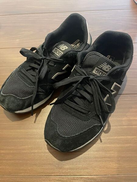 New Balance 500 スニーカー ブラック ピンク 24cm