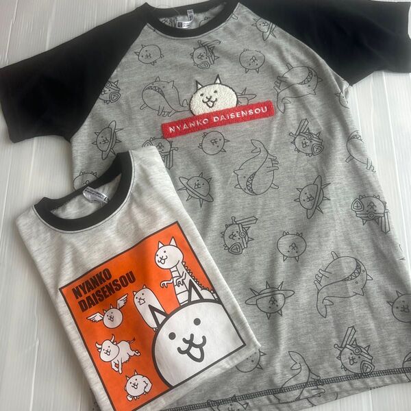 新品★2枚にゃんこ大戦争 半袖tシャツ160cm ルームウェアキッズレディース