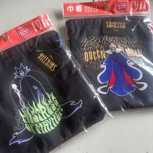 新品★ブラック悪役巾着★おしゃれディズニー ヴィランズ 巾着 2個セット