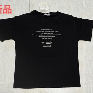 【新品】韓国風 ロゴTシャツ ブラック ビッグシルエット 半袖 m’amieプリント モードカジュアル