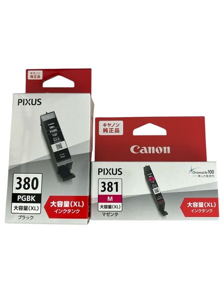 Canon BCI-380XLブラック 大容量CanonBCI-381XLマゼンタ 大容量取付期限2027.01/2027.03