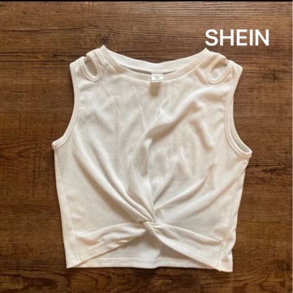 SHEIN カットソー 白 ノースリーブ 10Y(134〜140cm)