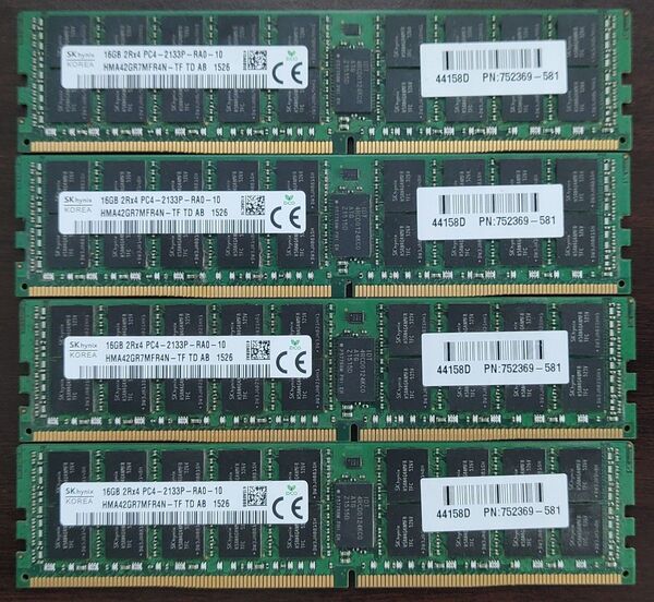 SK hynix PC4-2133 サーバー用 計64GB 16GB*4枚セット ワークステーション用