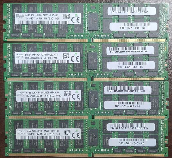 SKhynix PC4-2400Tサーバー用 計256GB(動作確認済み) 64GB*4枚セット