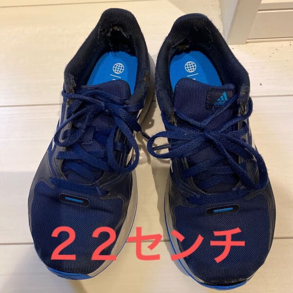 adidas スニーカー シューズ 22cm ネイビー