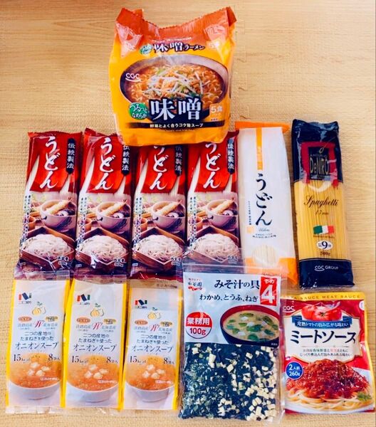 食品詰め合わせ アソート インスタント ラーメン うどん パスタ 味噌汁 オニオンスープ 備蓄 保存食 非常食