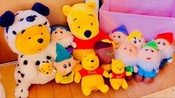 ディズニー ぬいぐるみ プーさん 7人の小人 かわいい プレゼント 子供 おもちゃ ギフト インテリア